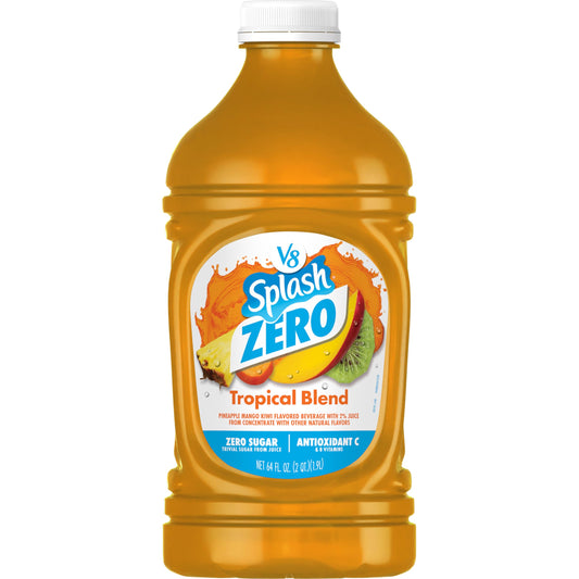 V8 Splash Zero Sugar Tropical Blend Flavored Beverage, 64 fl oz Bottle