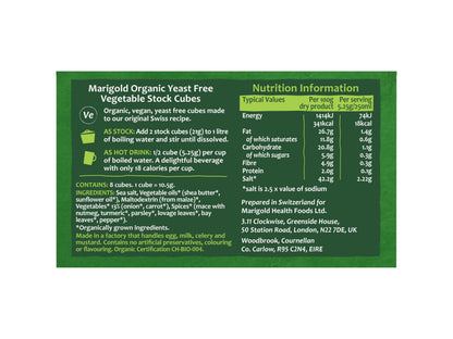 Marigold Organic Yeast Free Stock Cube 84g
