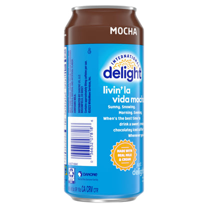 International Delight Iced Coffee, Mocha, Grab and Go Coffee Drinks Made with Real Milk and Cream, 15 FL OZ Can, 12 Count