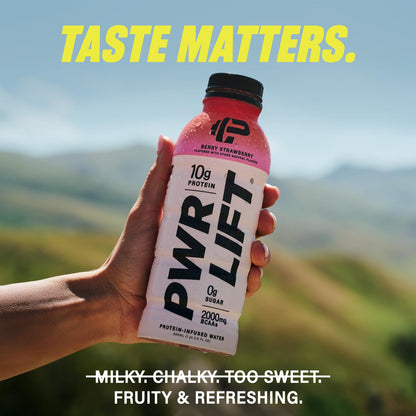 Whey Protein Water Sports Drink by PWR LIFT | Orange Mango | Keto, Vitamin B, Electrolytes, Zero Sugar, 10g of Protein | Post-Workout Energy Beverage | 16.9oz (Pack of 12)