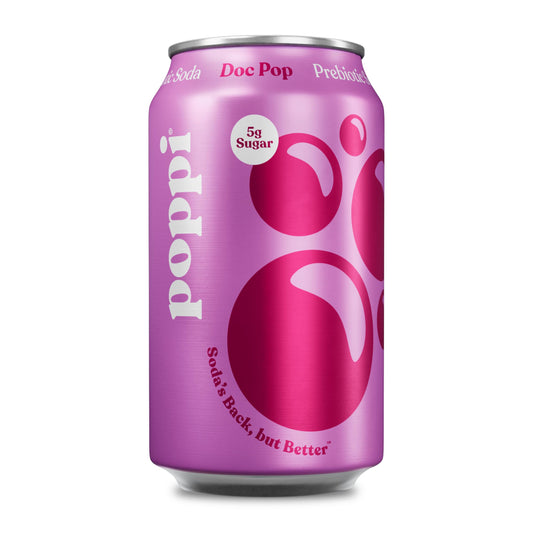 Poppi Prebiotic Soda, Doc Pop, 12 Fl Oz (Pack of 6)