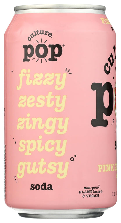 Culture Pop Soda Probiotic Grapefruit Soda 12 FO