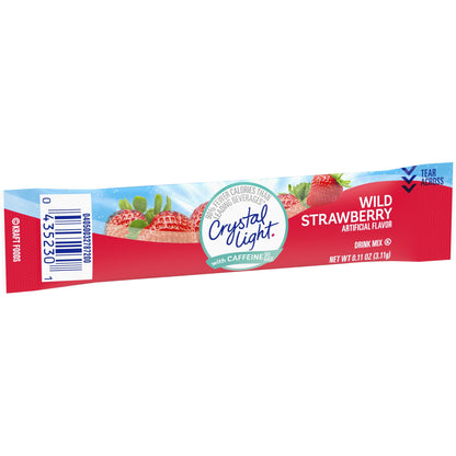 Crystal Light Sugar-Free Wild Strawberry Drink Mix with Caffeine (10 On-the-Go Packets)