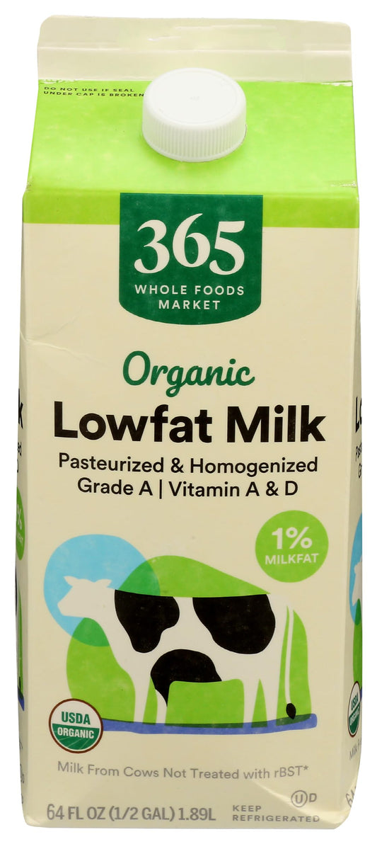 365 by Whole Foods Market, Organic Lowfat 1% Milk, 64 fl oz