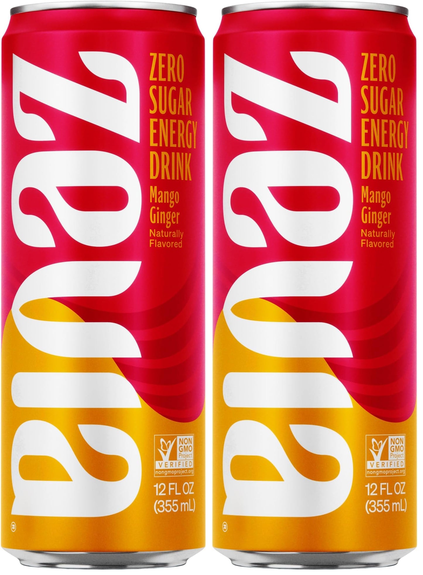 Zevia, Drink Energy Mango Ginger, 12 Fl Oz (Pack of 2)