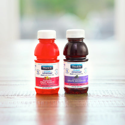 Thick-It Clear Advantage Mildy Thick Grape Drink Plus Electrolytes, Nectar Consistency, Swallowing Aid, Hydration on the Go, Convenient & Ready-to-Use, No Mixing Needed, 8 oz Bottle (24 Pack)