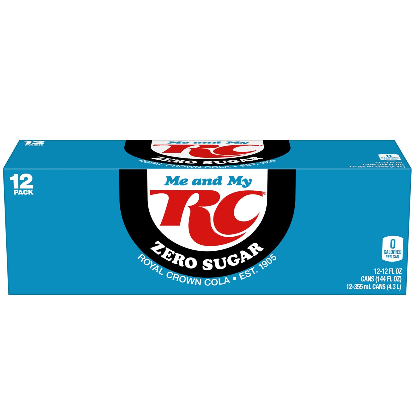 RC Cola Zero Sugar Soda, 12 fl oz cans, 12 pack