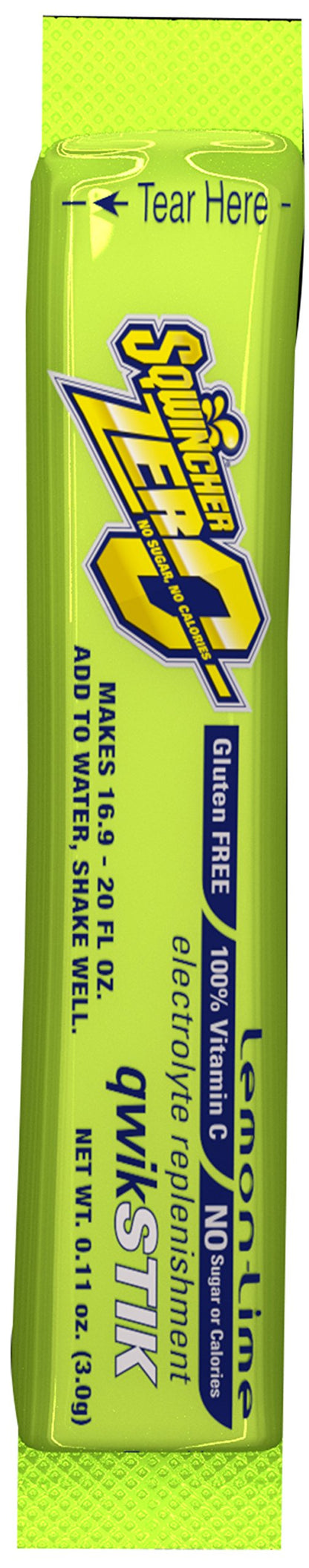 Sqwincher Zero Qwik Stik Sugar Free, Lemonade Tea, .11 0z (Pack of 50) & 060106-LL Zero Qwik Stik Powder, 20 oz, Yellow, Standard (Pack of 50)