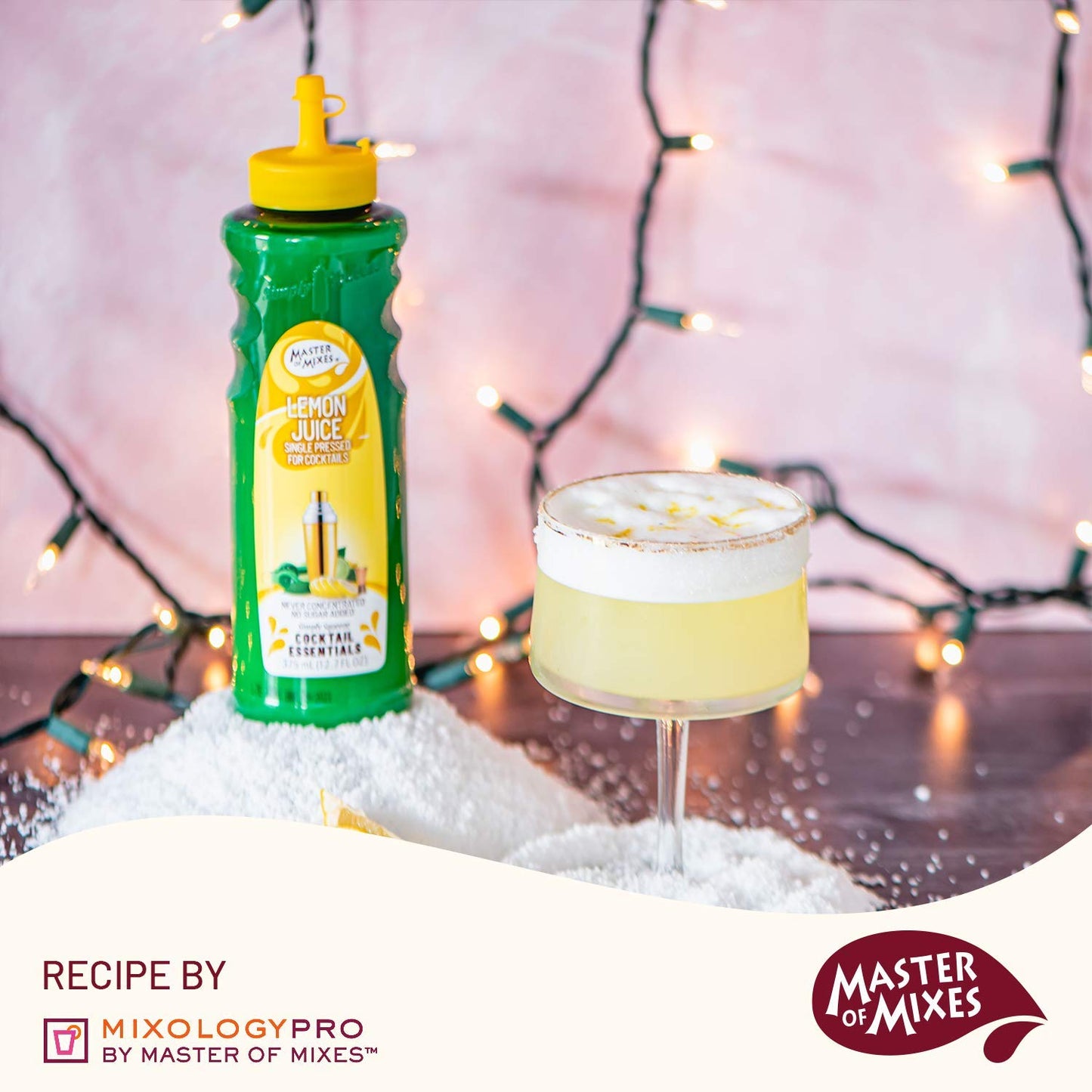 Master of Mixes Cocktail Essentials Single Pressed Lemon Juice, 375 ML Bottle (12.7 Fl Oz)