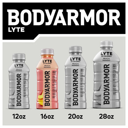 BODYARMOR LYTE, Blueberry Pomegranate & Dragonfruit Berry Electrolyte Drink, 20 Calories, 16 Fl Oz Bottles (24 bottles), Coconut Water Sports Drink, Natural Flavor & B Vitamins