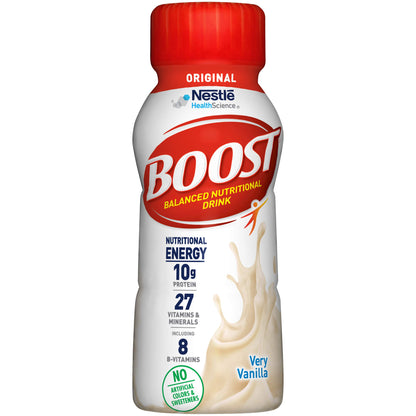 BOOST High Protein with Fiber and BOOST Original Nutritional Drinks, Very Vanilla, 8 Fl Oz, 24 Pack