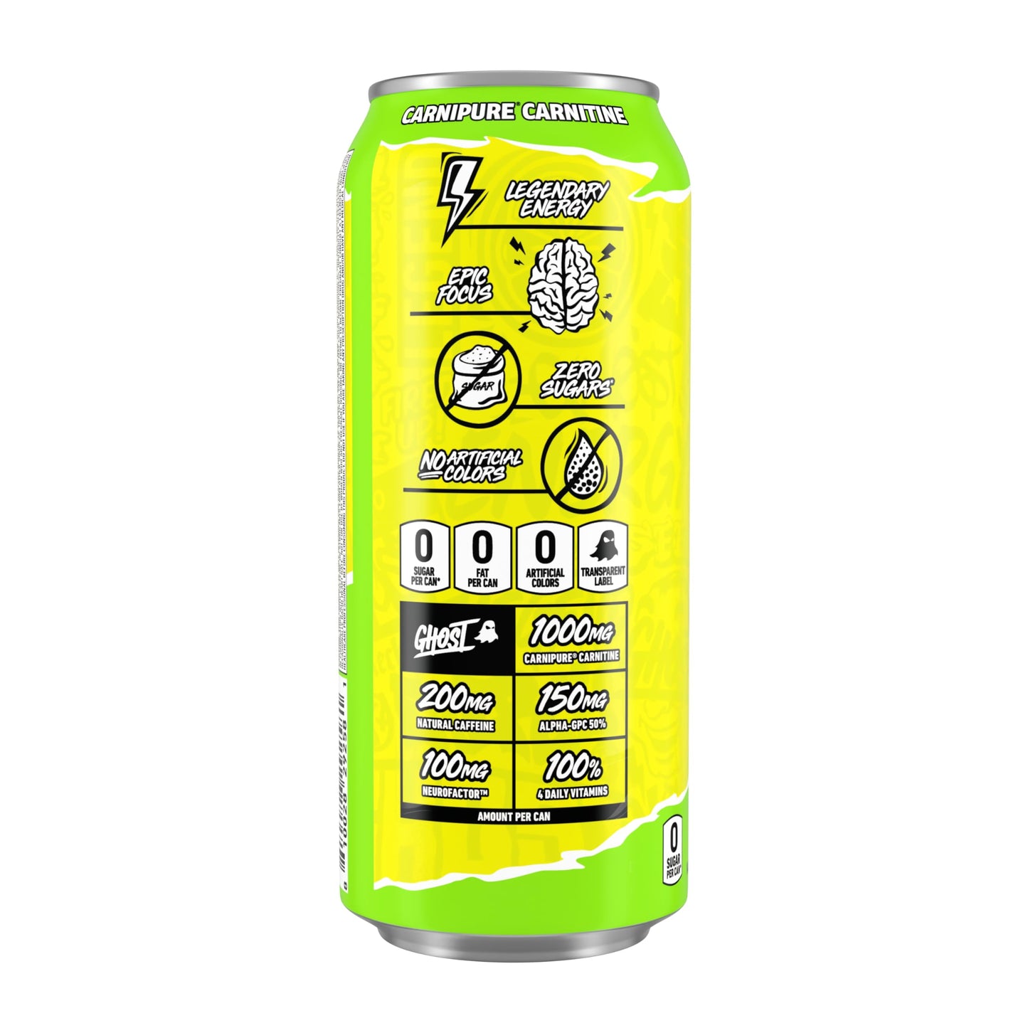 GHOST Energy Drink - Single Can, Citrus 16oz - Energy & Focus & No Artificial Colors - 200mg Natural Caffeine, L-Carnitine & Taurine - Gluten-Free & Vegan