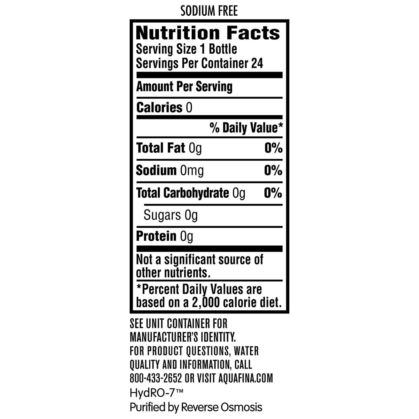 Aquafina Water, Purified, 16.9 Fl Oz (Pack of 24)
