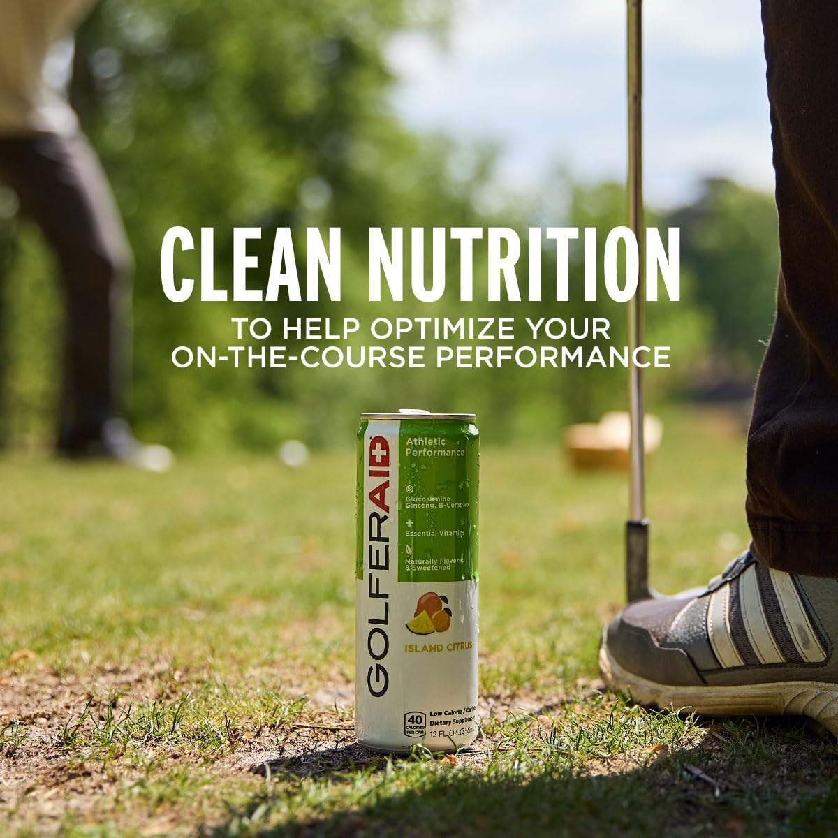 GOLFERAID Performance Blend, Up Your Golf Game, No Caffeine, Glucosamine, Turmeric, MSM, CoQ10, B-Complex, BCAAs and Electrolytes, 40 Calories, 100% Clean, Paleo, Vegan, 12 Fl Oz (Pack of 12)