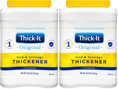Thick-It Original Food & Beverage Thickener, Flavorless Powder for Dysphagia (IDDSI), Digestible Swallowing Aid, Easy-to-Mix & Instant Dissolve, Used in Hot & Cold Food, 36 oz Canister (Pack of 2)