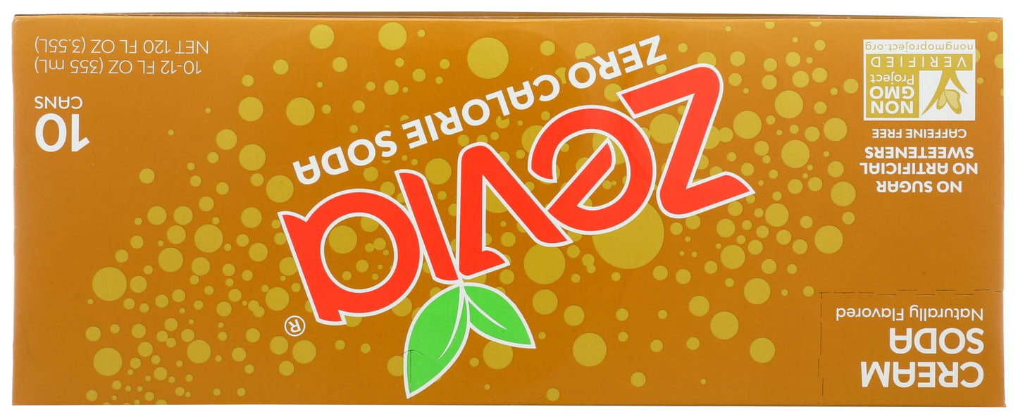 Zevia Zero Calorie Soda, Cream, 12 Fluid Ounce