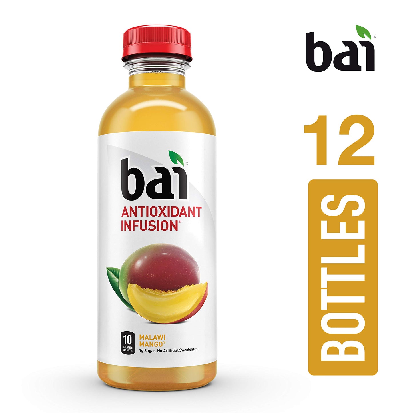 Bai Flavored Water, Malawi Mango, Antioxidant Infused Drinks, 18 Fluid Ounce Bottle (Pack of 12)