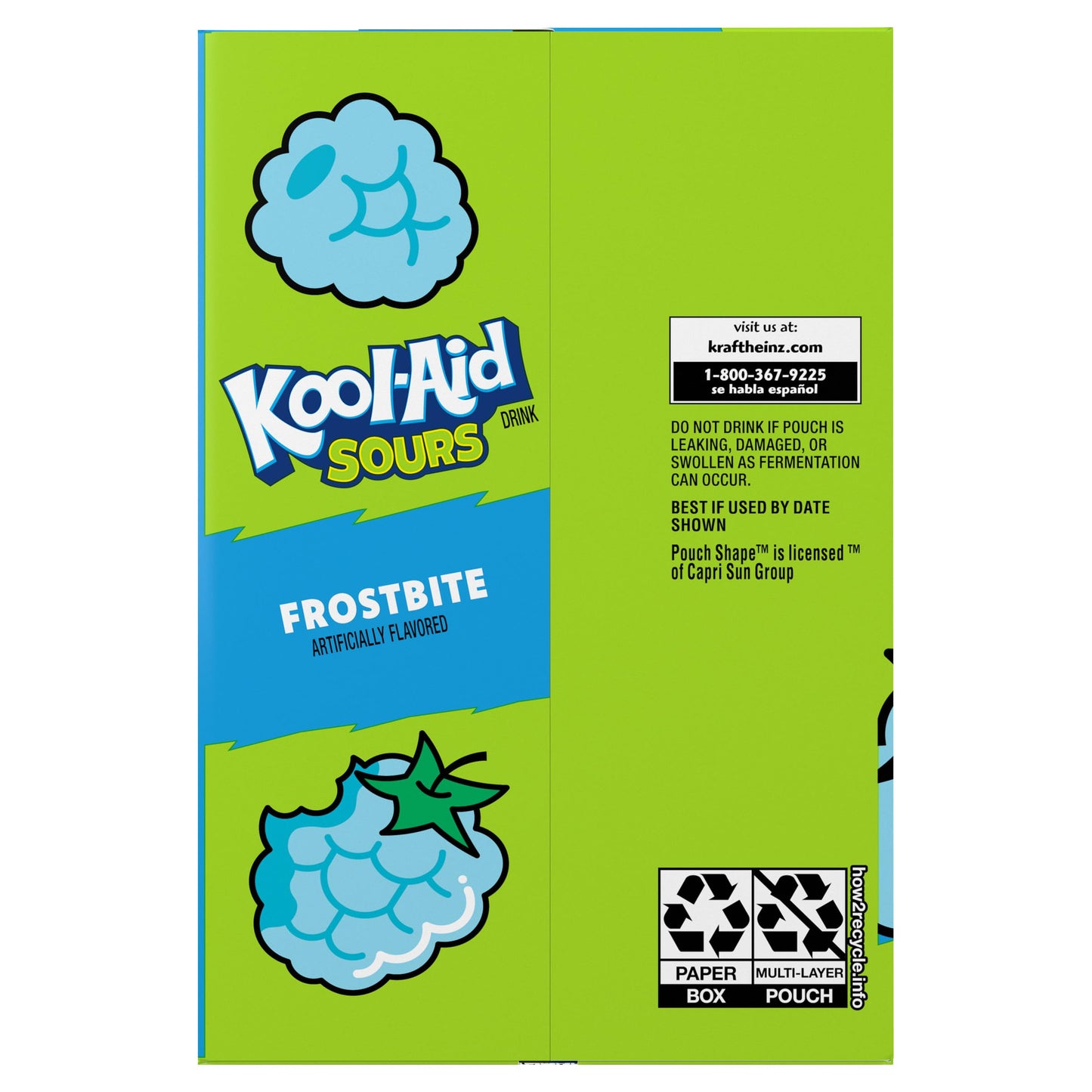 Kool-Aid Sours Frostbite Artificially Flavored Drink, 10 ct Box, 6 oz Pouches