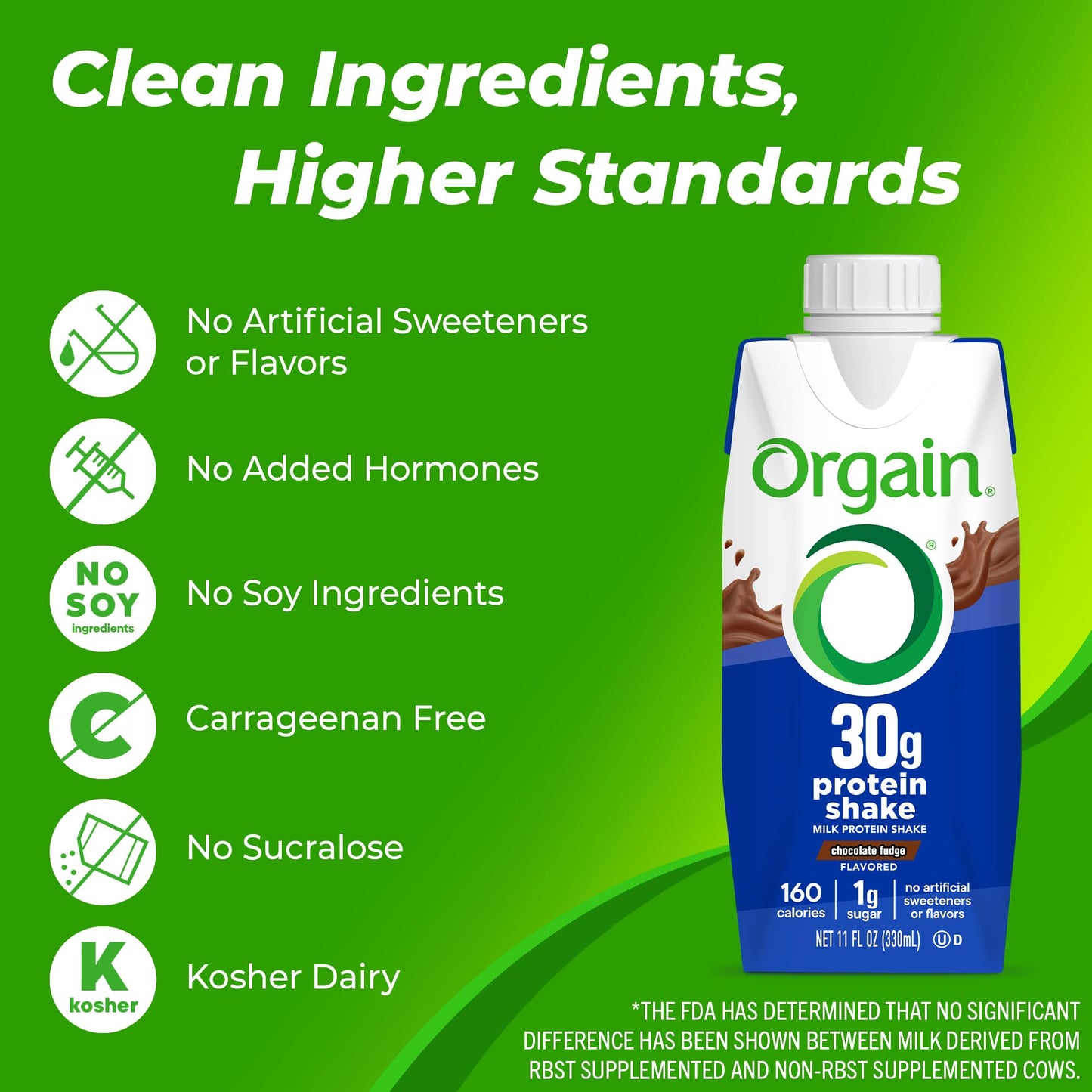 Orgain 30g High Protein Ready To Drink Shake, Chocolate Fudge, 11 Fl Oz (Pack of 12) + Orgain Organic 30g Vegan Protein Powder, Vanilla 2.01 lb (Packaging May Vary) Bundle