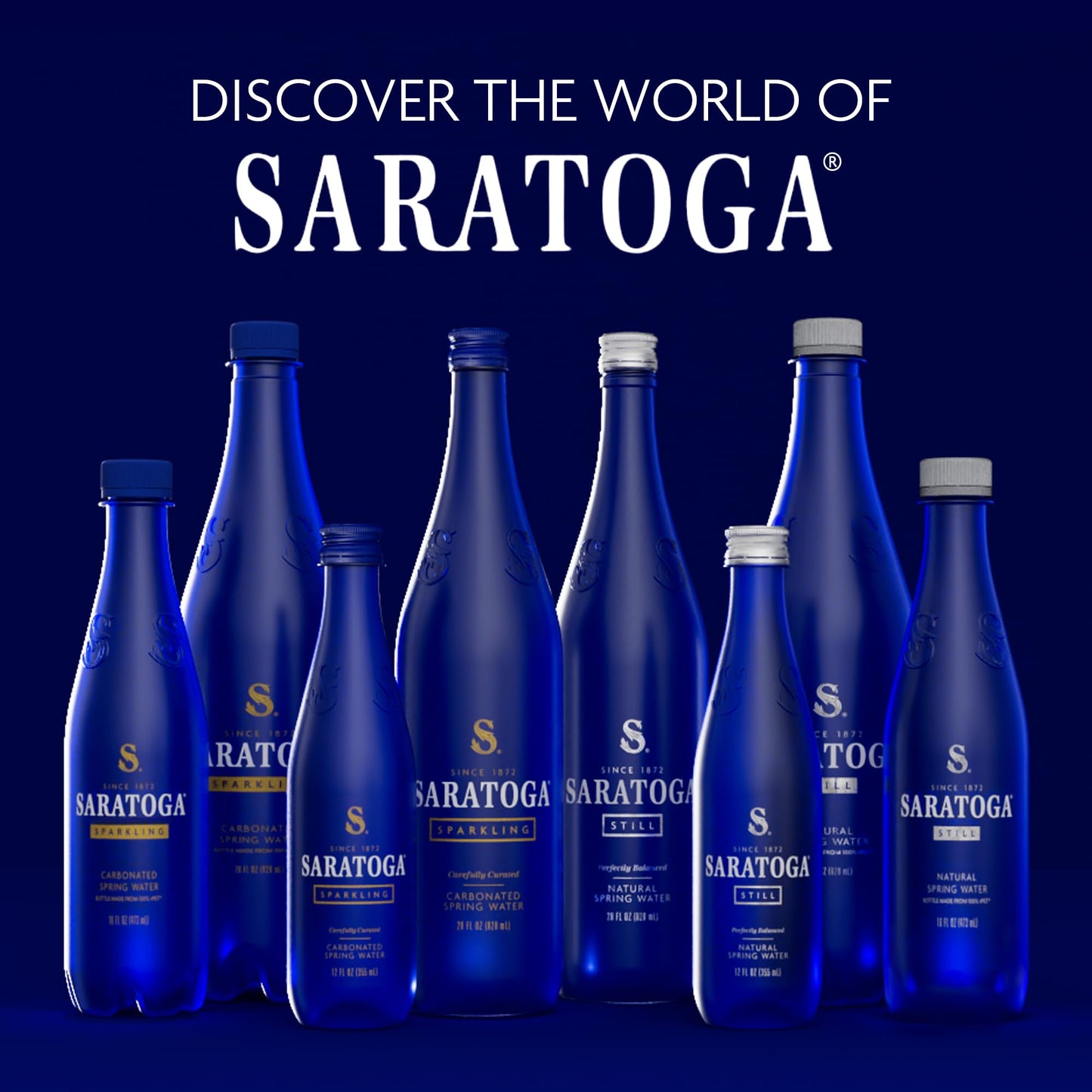 Saratoga Spring Water Bottles, 24 Pack – Still Bottled Water - Glass Bottles - 12 Fl Oz