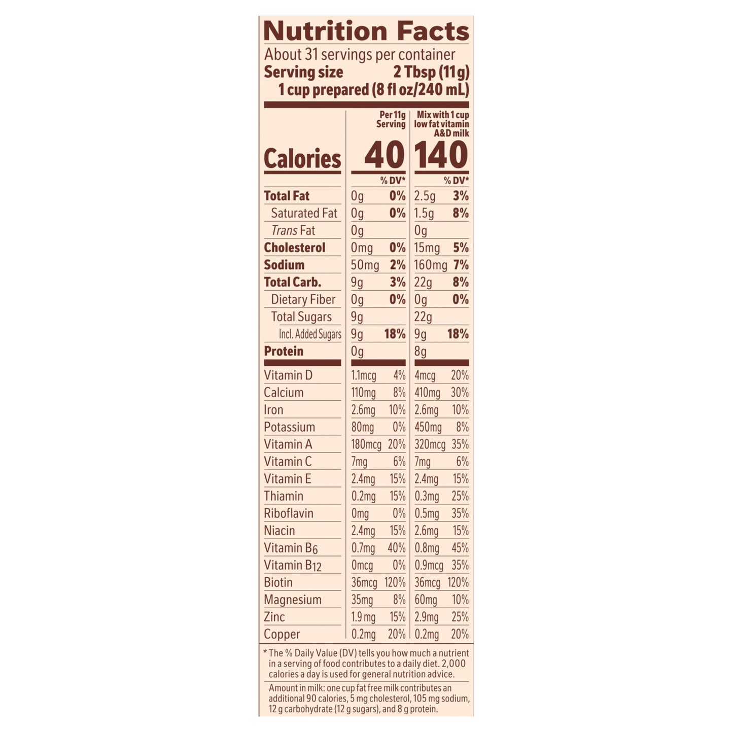 NESTLE OVALTINE Chocolate Malt Mix, 12 oz. Canister Easy to Prepare Fortified Malt Beverage