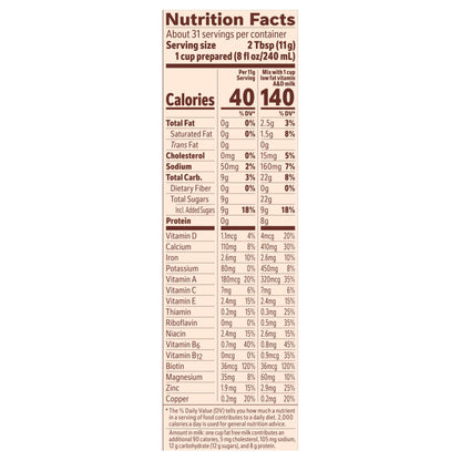 NESTLE OVALTINE Chocolate Malt Mix, 12 oz. Canister Easy to Prepare Fortified Malt Beverage