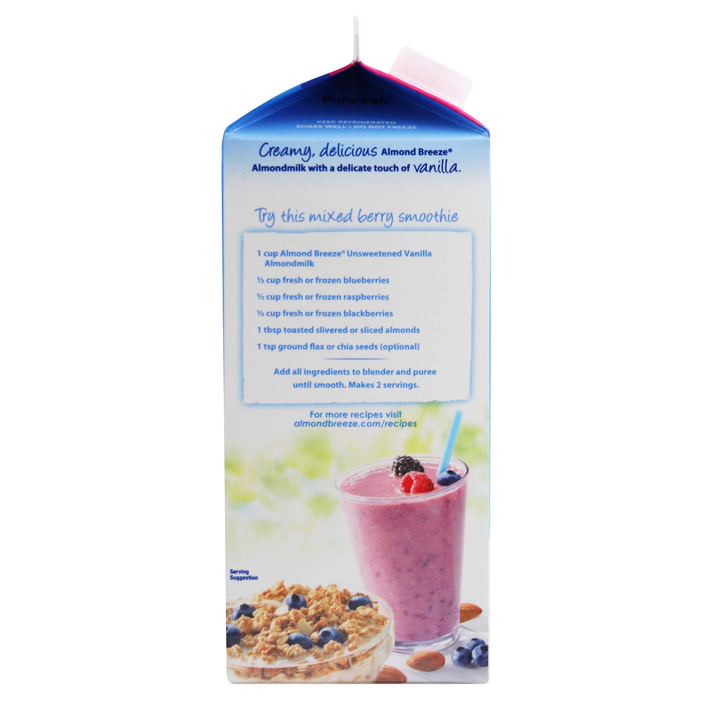 BLUE DIAMOND Unsweetened Vanilla Almondmilk, 0.5 GL
