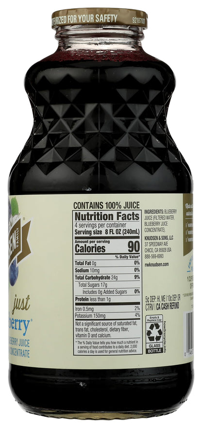 R.W. Knudsen Just Blueberry Juice, 32 fl oz (Pack of 1)