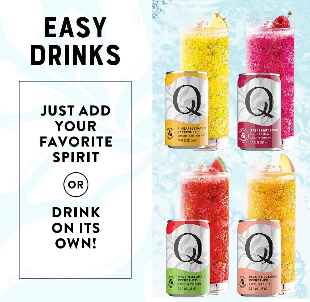 Sparkling Raspberry Refresher Q MIXERS Refreshers Sparkling Hydration Beverage Variety Pack (8PK ...