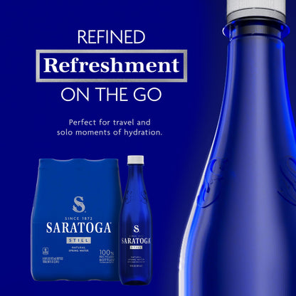Saratoga Spring Water Bottles, 24 Pack – Still Bottled Water – Recycled PET Plastic Bottles – 16 Fl Oz