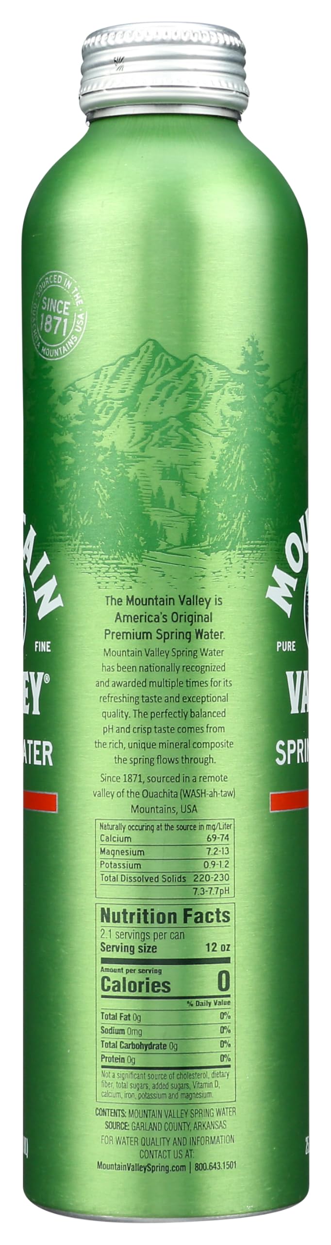 MOUNTAIN VALLEY WATER Spring Water, 25.36 FZ