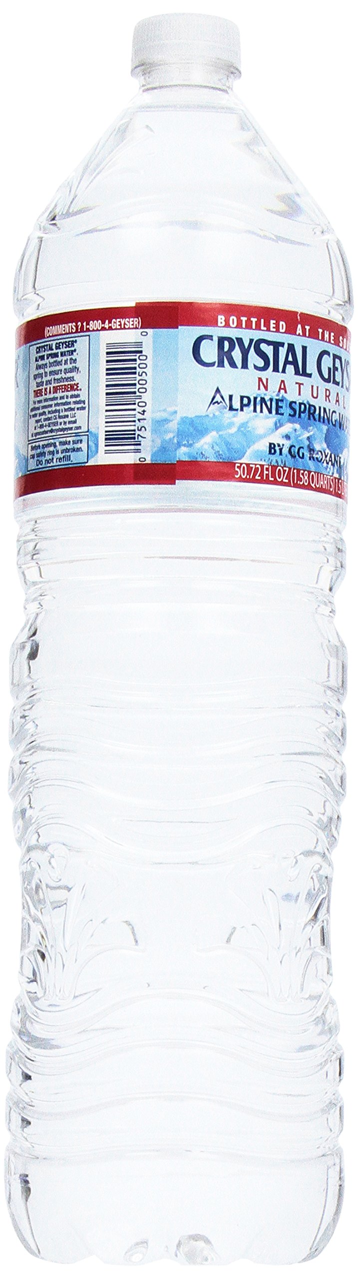 Crystal Geyser, Alpine Spring Water, 1.5 Liter Bottle (Pack of 6)