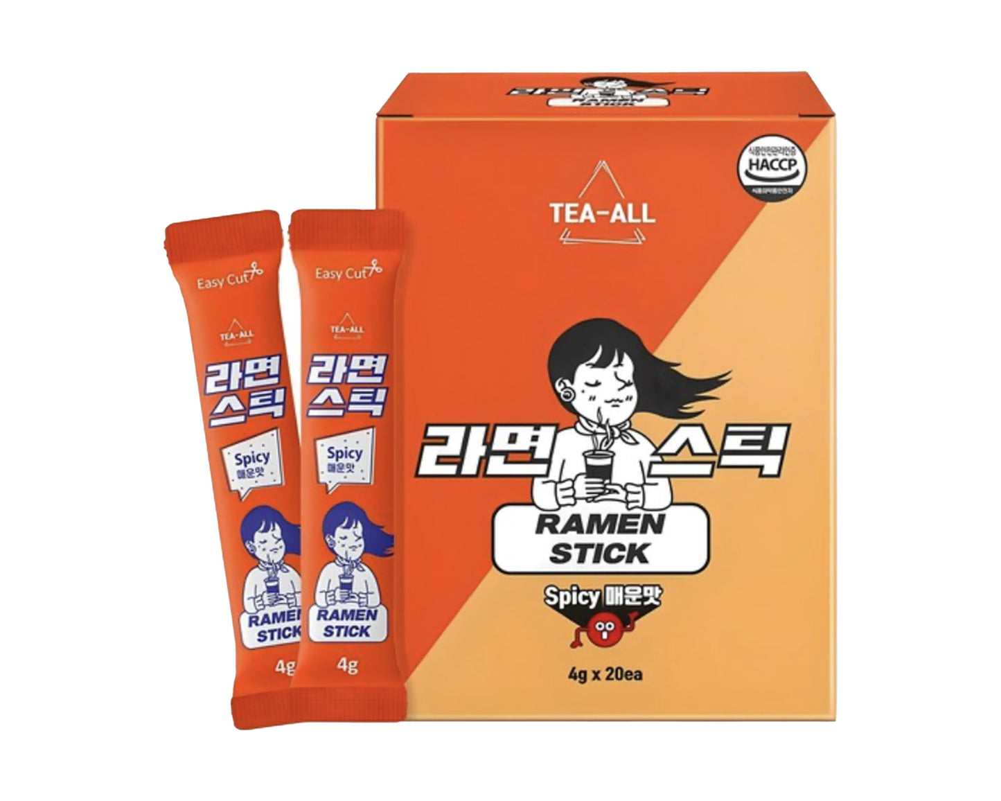Korean Ramen Soup Powder Sticks, Spicy Flavor, 1 Box, 20 Sticks per Box, 4g Each, Instant Ramen Broth Packets for Easy Cooking, Camping & Travel – Just Add Hot Water for Ramen Taste