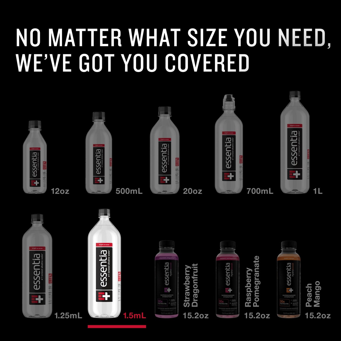Essentia Bottled Water, 1.5 Liter Bottle; 99.9% Pure, Infused with Electrolytes for a Smooth Taste, pH 9.5 or Higher; Ionized Alkaline Water