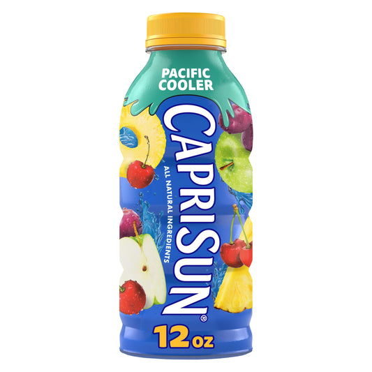 Capri Sun Flavored Juice Drink Blend with Other Natural Flavor, 1 Bottle, for School Lunches and On-the-Go Hydration, Pacific Cooler, All Natural Ingredients, 12 oz