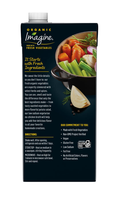 Imagine Foods, Broth No Chicken Low Sodium Organic, 32 Fl Oz