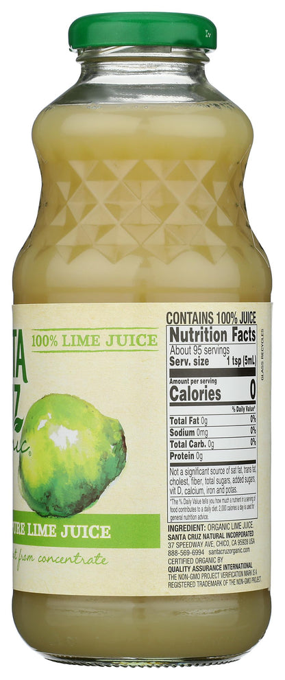Santa Cruz Organic 100% Pure Lime Juice, 16 fl oz (Pack of 1)