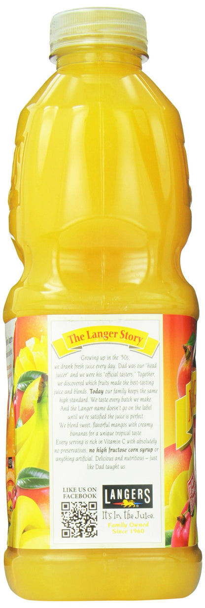 Langers Juice, Mango Banana Nectar, 64 Fl Oz (Pack of 8)