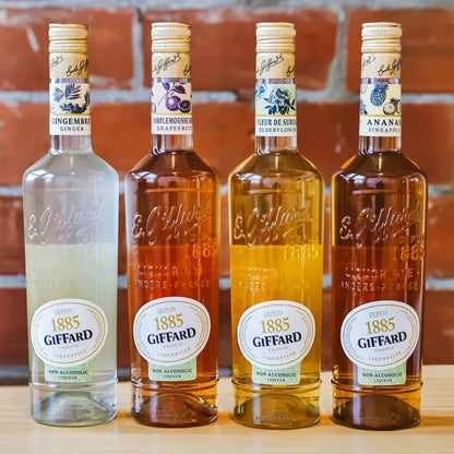 Giffard Depuis 1885 Ginger and Grapefruit Alcohol-Free Liqueur 6 Pack - Made in France, 700ml Bottles, Perfect for Spritzers, Mixed Drinks