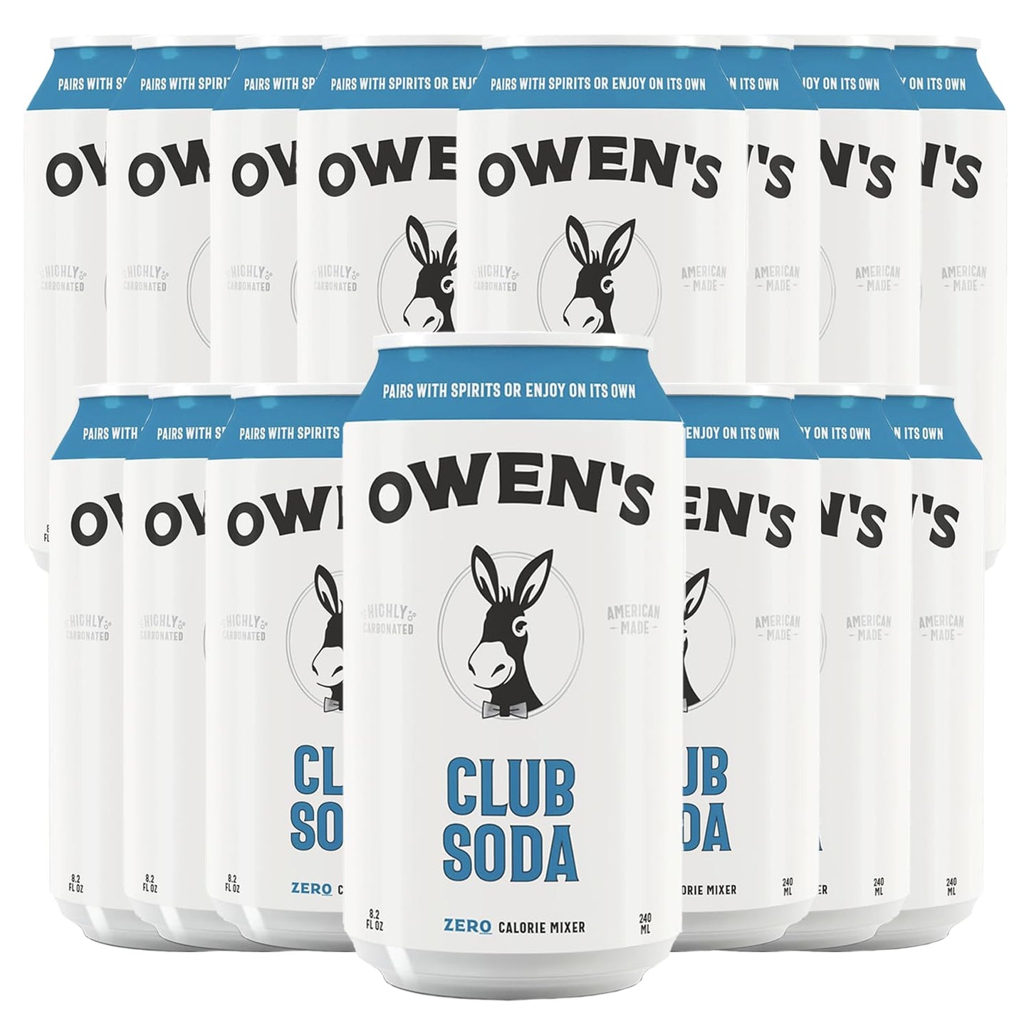 Owen’s Craft Mixers | Club Soda 15 Pack | Handcrafted in the USA with Premium Ingredients | Vegan & Gluten-Free Soda Mocktail and Cocktail Mixer