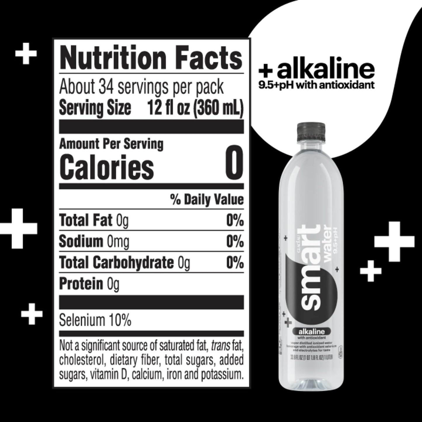 1 Liter Smartwater Alkaline With Antioxidant 12pk Corrugate