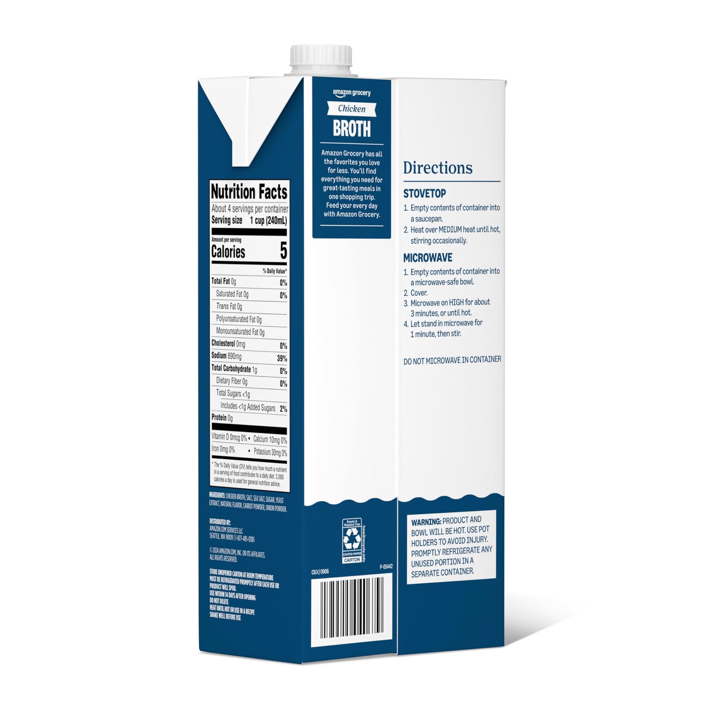 Amazon Grocery, Chicken Broth, 32 Oz