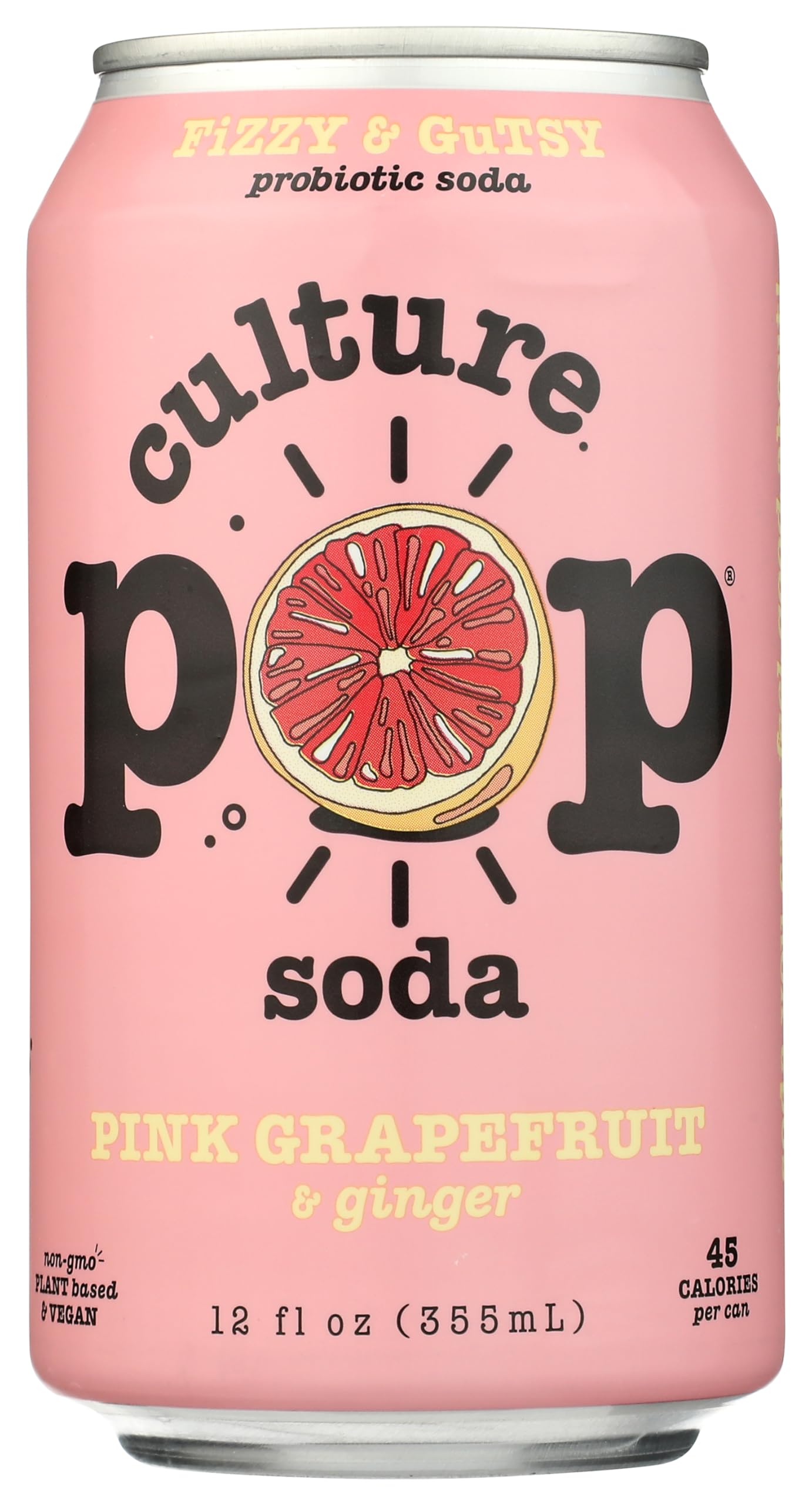 Culture Pop Soda Probiotic Grapefruit Soda 12 FO