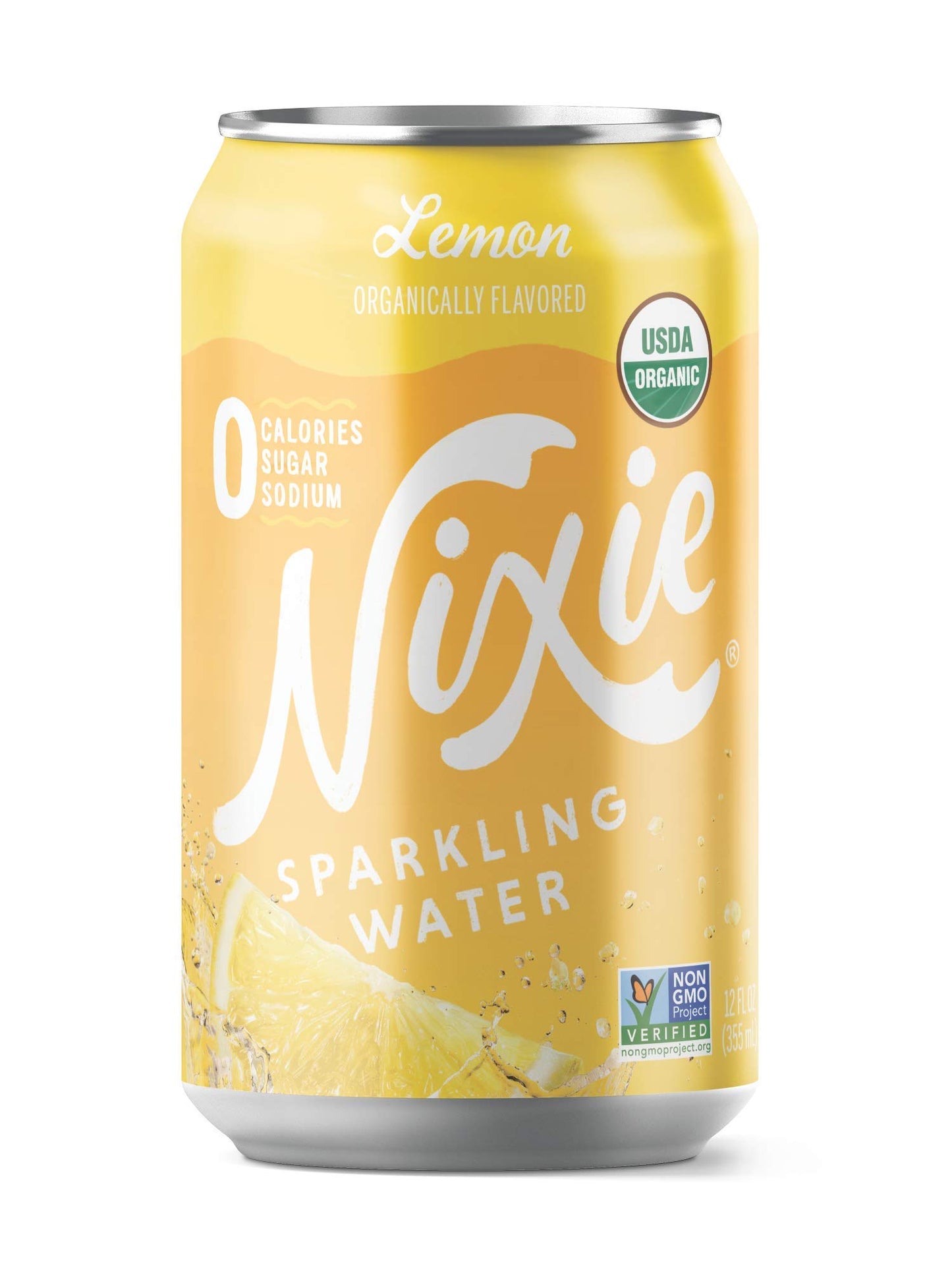 Nixie Organic Lemon Sparkling Water, 12 Fluid Ounce - 8 count per pack - 3 packs per case.