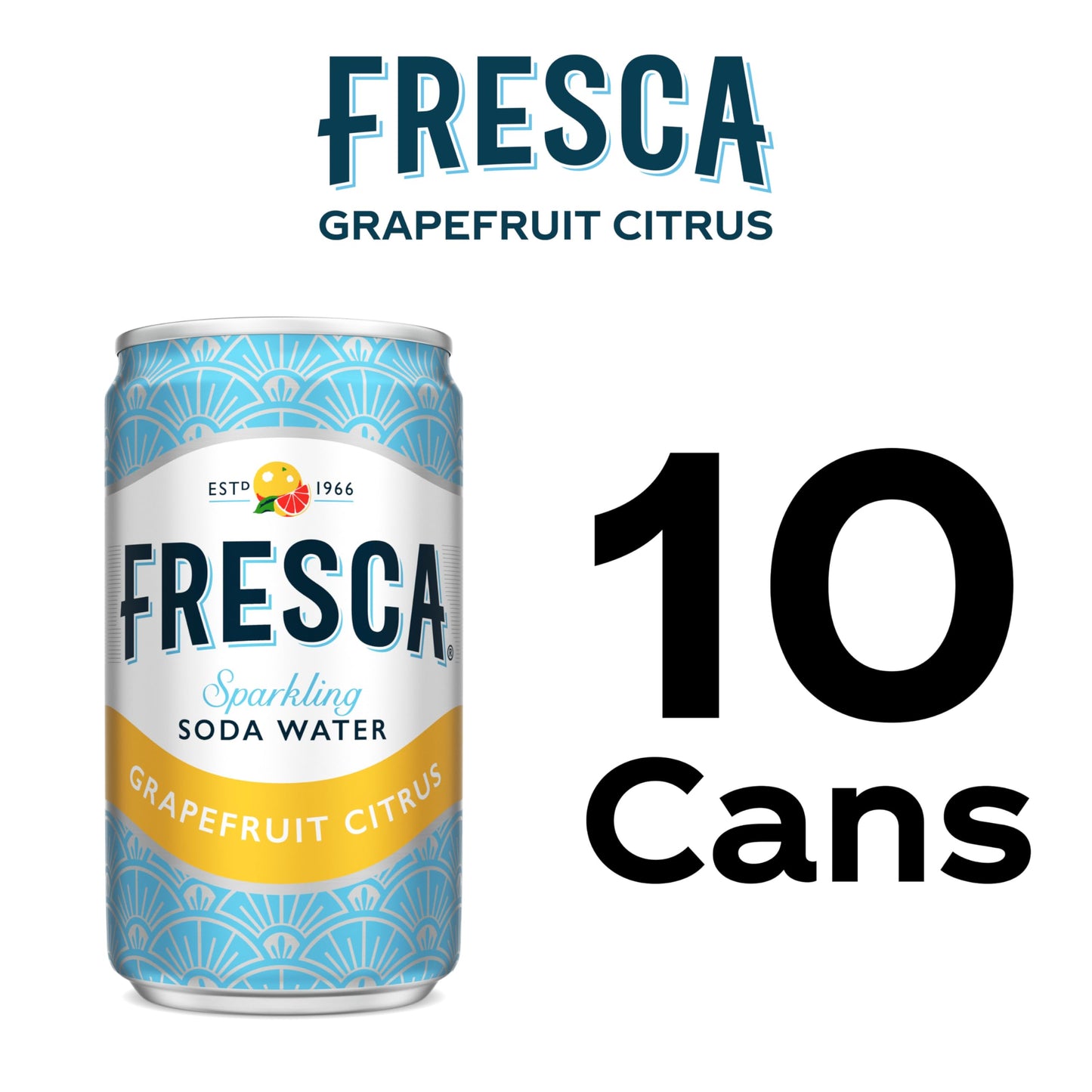 Fresca Citrus Soda Soft Drink Fridge Pack, 7.5 fl oz Mini Cans, 10 Pack