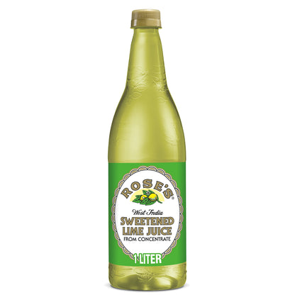 Rose's Sweetened Lime Juice, 1 L bottle (Pack of 12), Made with Real Lime Juice, Mixer to Add to Cocktails and Non-Alchoholic Drinks, Trusted by Bartenders