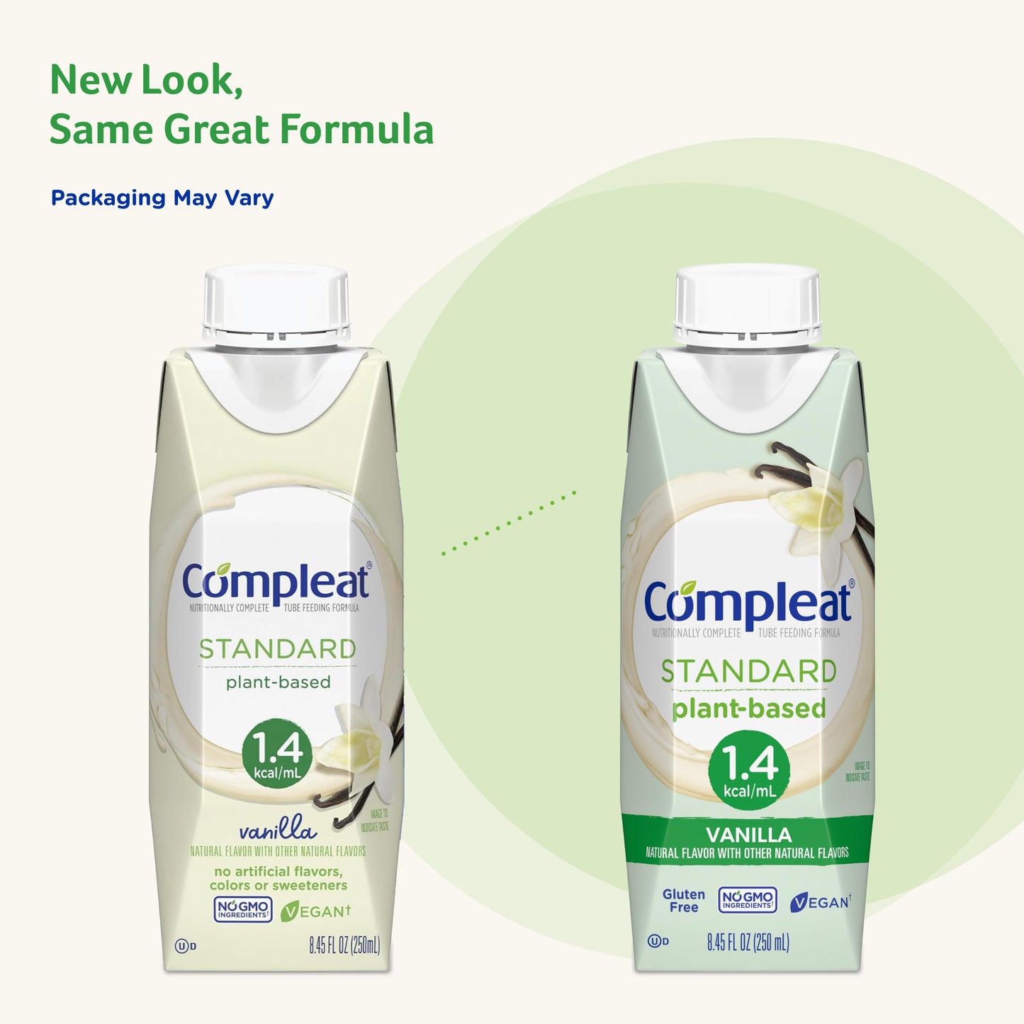 Compleat Standard 1.4mL, Plant Based Nutritionally Complete Shake, Tube Feeding Formula, Vanilla Flavor, 24 Pack, Plant Based