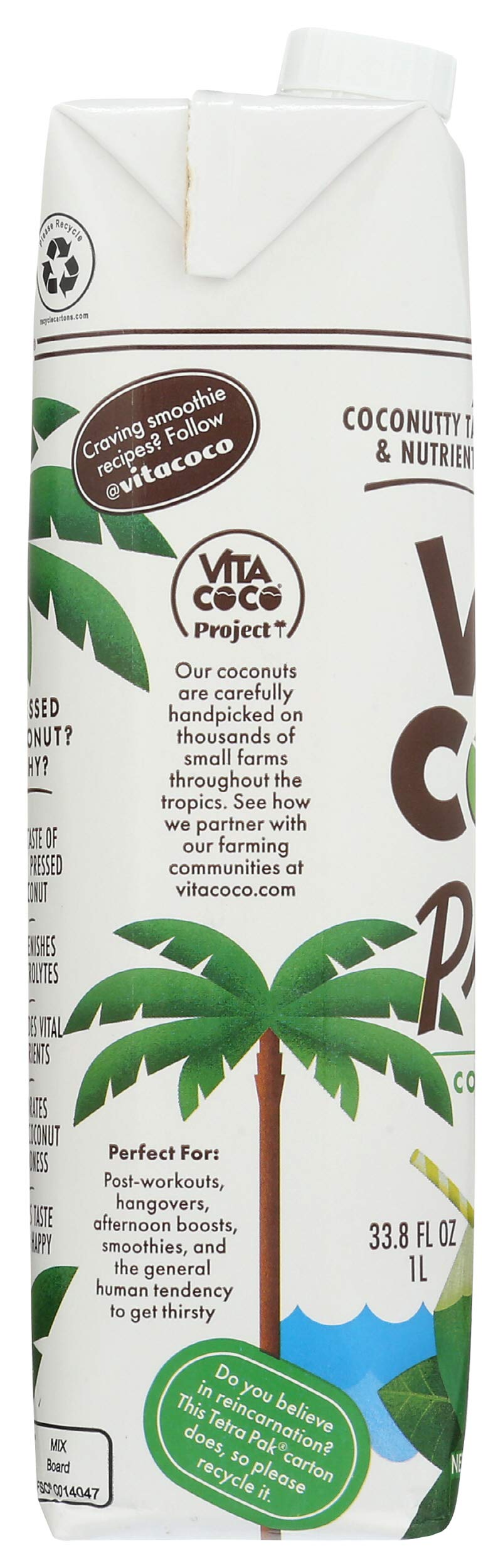 Vita Coco Coconut Water, 33.8 Fl Oz | Pressed | Pack of 5