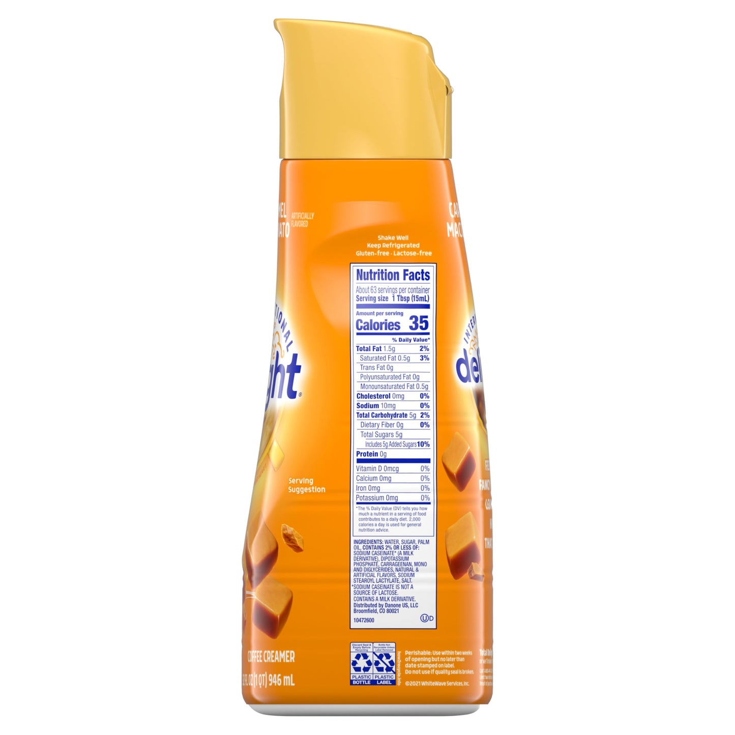 International Delight Coffee Creamer, Caramel Macchiato, Refrigerated Flavored Creamer, 32 FL OZ Bottle