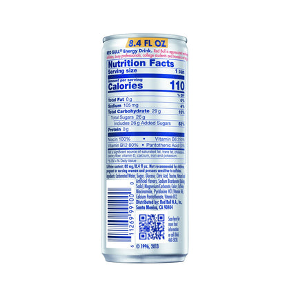 Red Bull Energy Drink with 80mg Caffeine plus Taurine & B Vitamins, 8.4 Fl Oz, Pack of 8 Cans